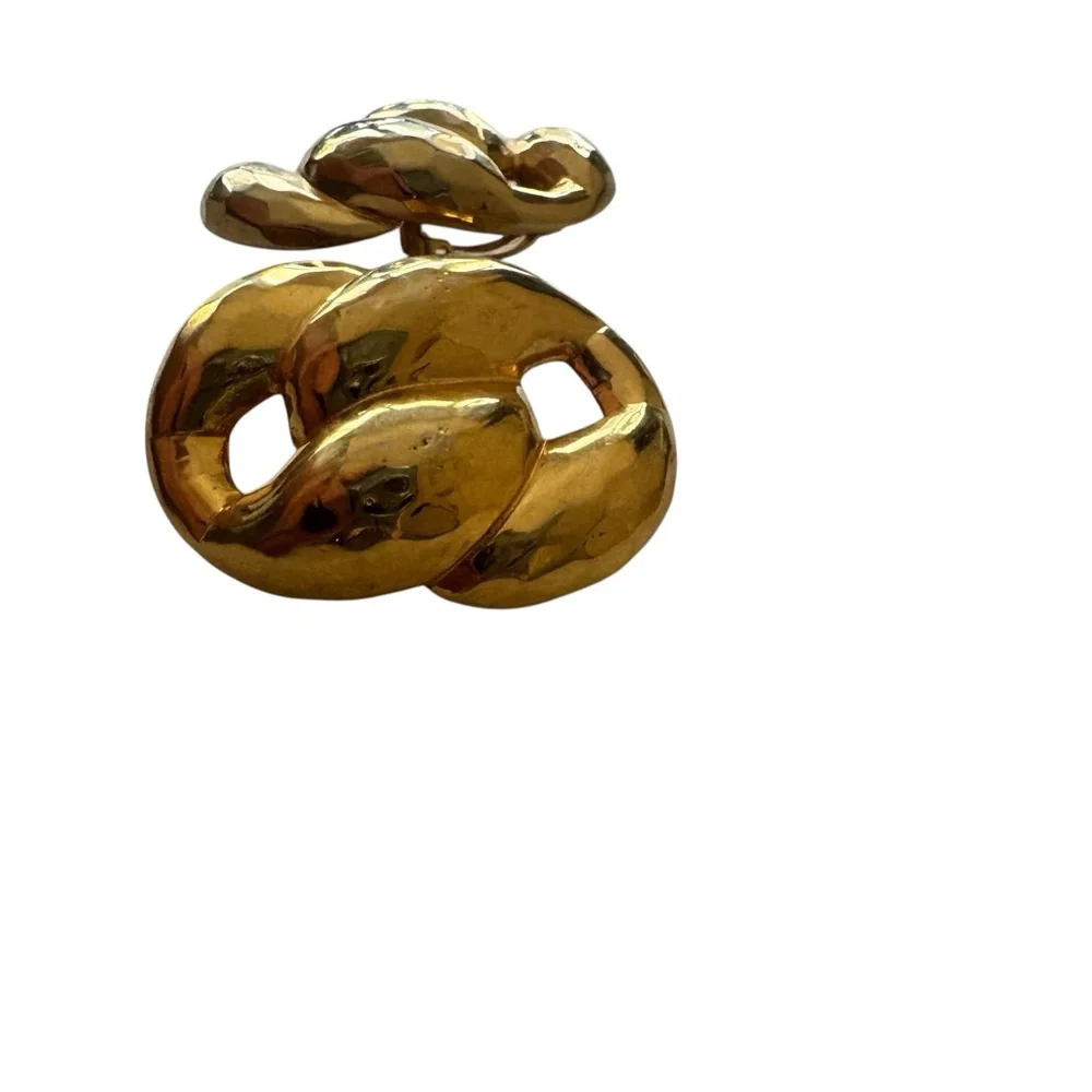 Vintage Gold Knot Clip On‎ Earrings Quiet Luxury Retro